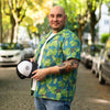 Blaues Riesling Hawaiihemd mit Weinreben