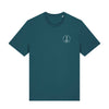 Leuchtturm T-Shirt Frontprint: Eine dezente Mini-Version des Rückenmotivs mit Schönwetterfront-Schriftzug.