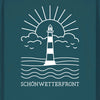 Schönwetterfront Leuchtturm Sweatshirt mit großem weißen Backprint