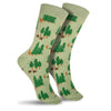 Hellgrüne Wald und Wiese Socken mit Waldtieren und Bäumen
