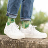 Hellgrüne Wald und Wiese Socken mit Waldtieren und Bäumen