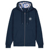 Dunkelblauer Hoodie mit Bembel Kapuze und Reißverschluss