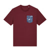 Dunkelrotes T-Shirt mit dunkelblauer Nordsee Brusttasche